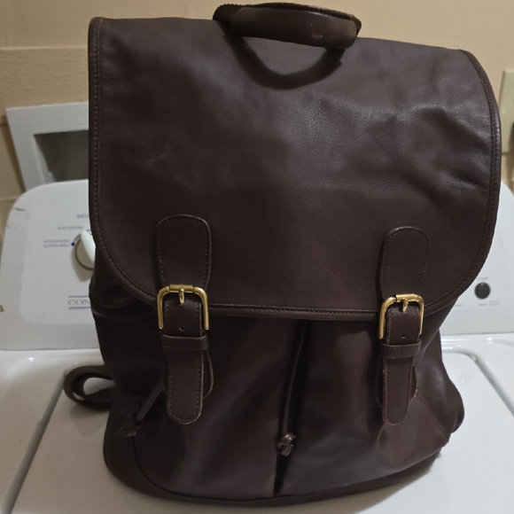 Coach Other - Coach LARGE Dark Brown Leather Backpack